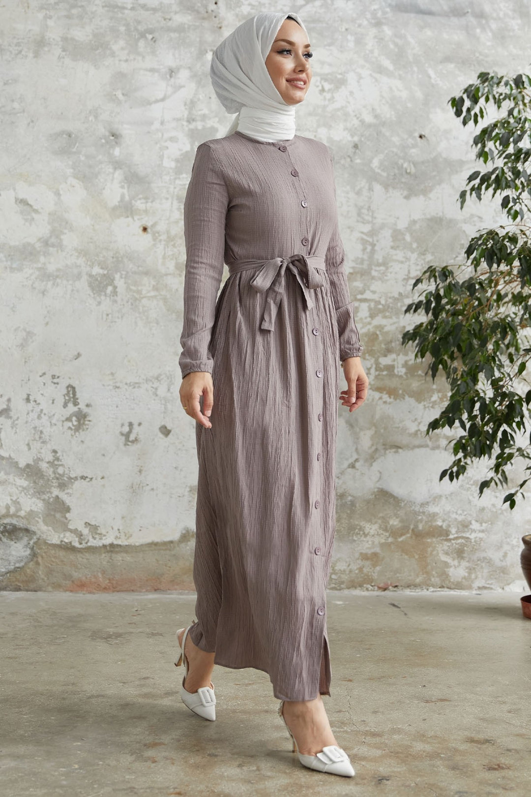 MDS Women Lemina Belted Dress - Milky Coffee - Castellón de la Plana