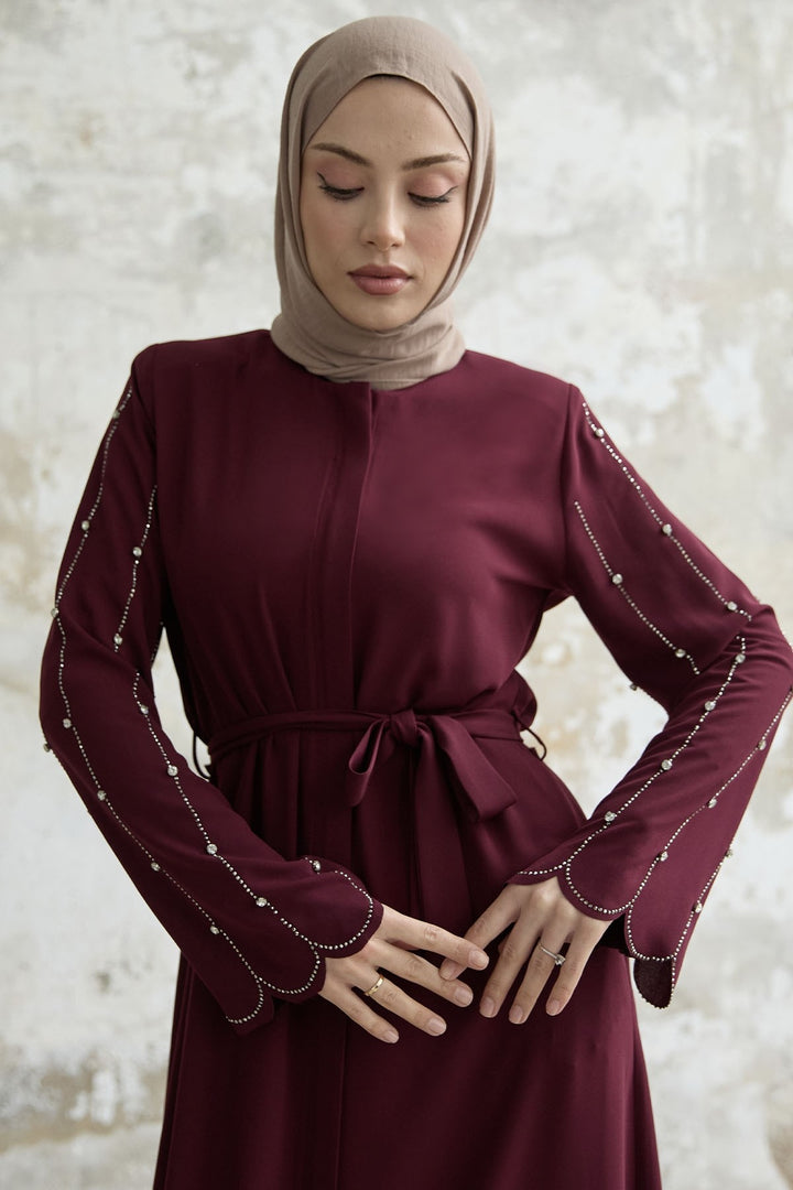 MDS Women Sleeves Stone Processing Ferace - Burgundy - Santee