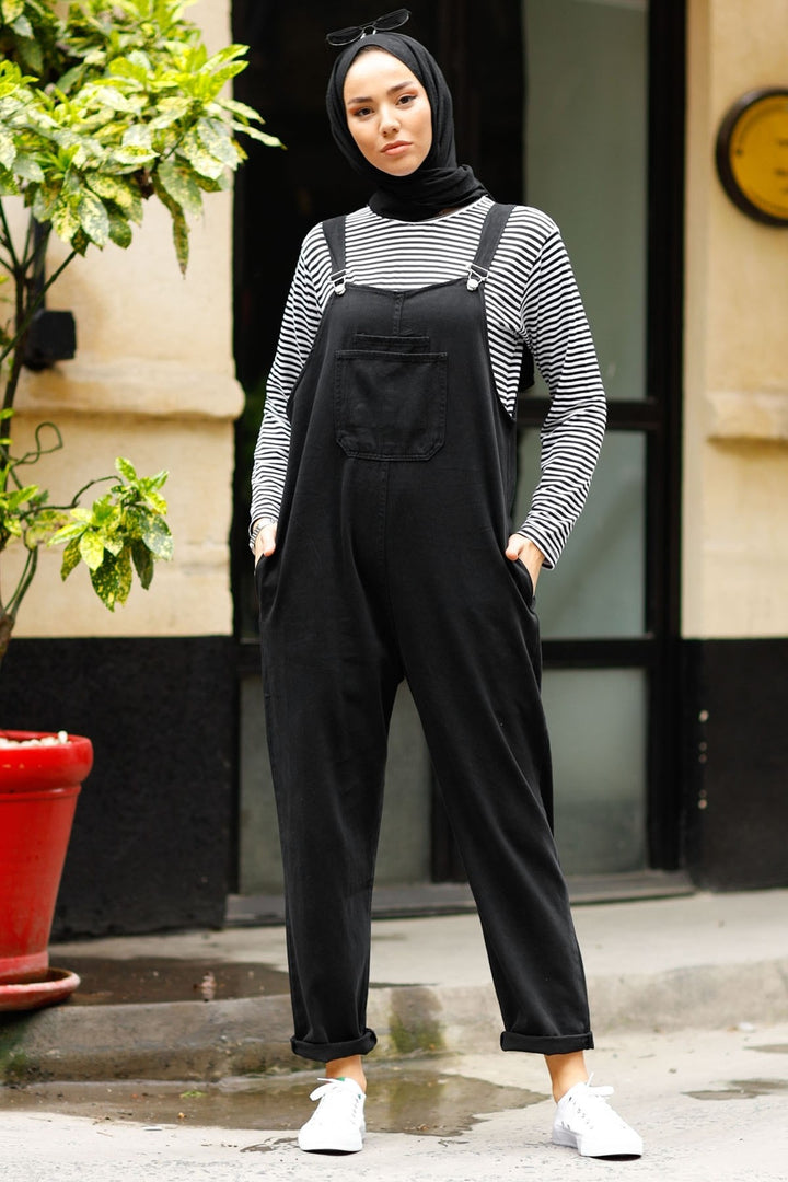 MDS Women Lindy Strap Overalls - Black - Goose Creek