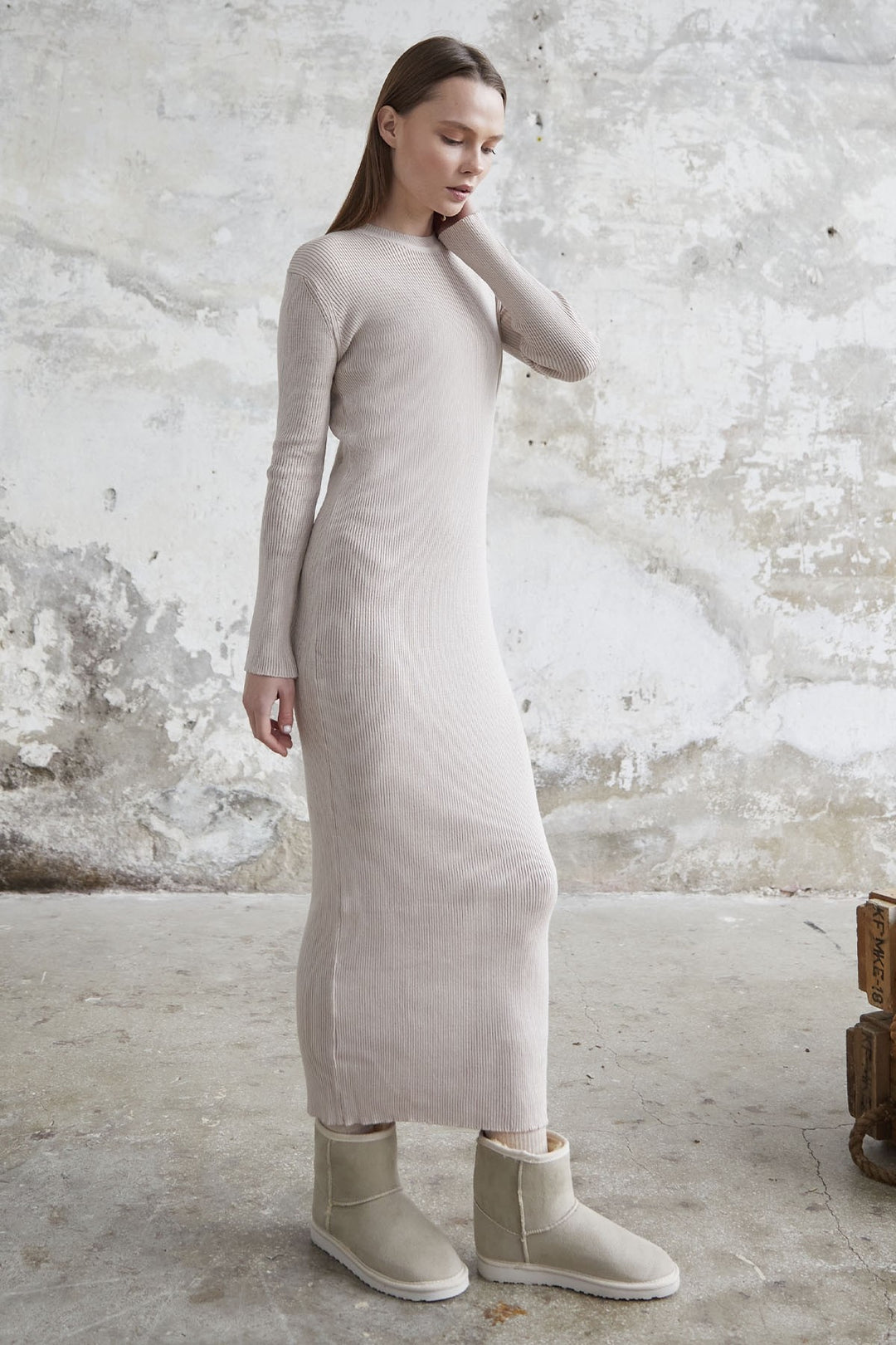 MDS Women Loyes Threaded Knit Dress - Ecru - Lincoln Park