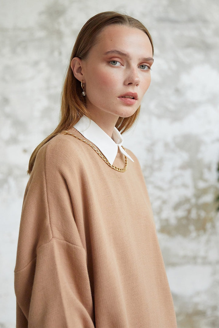 MDS Women Greenhouse Chain Detailed Knit Sweater - Beige - Siena
