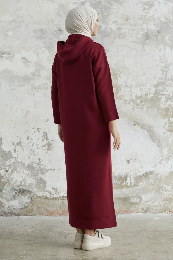 MDS Women Ivona Hooded Knit Dress - Burgundy - Coral Gables
