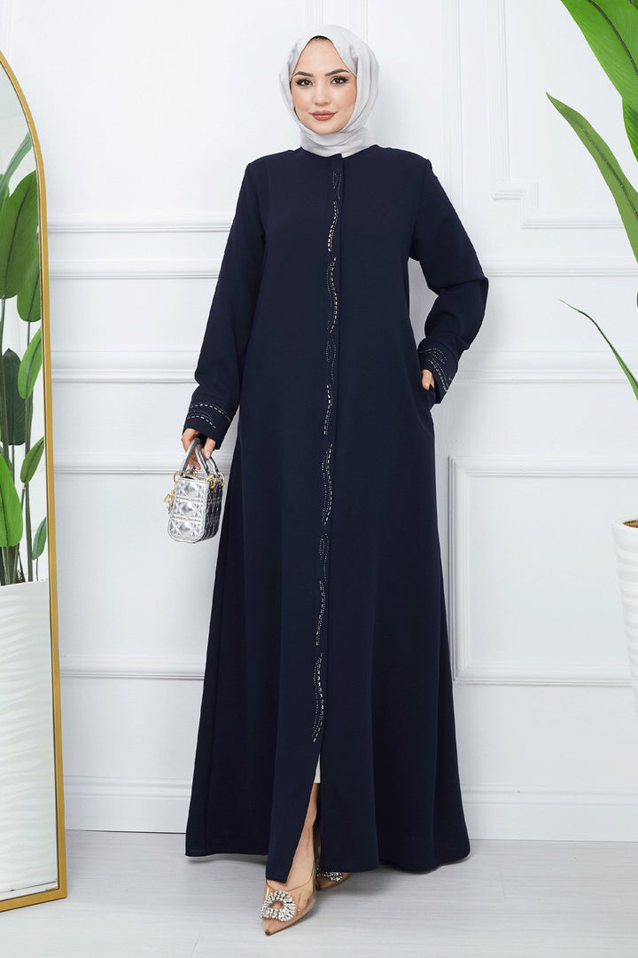 MDS Women Scattered Stone Hive Mantle - Navy Blue - Brooklyn Park