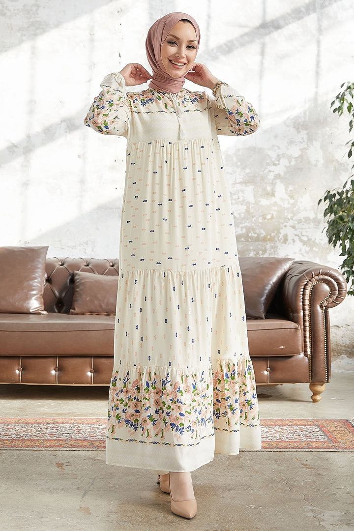 MDS Women Verya Collar Lace-Up Viscose Dress - Ecru - Würzburg