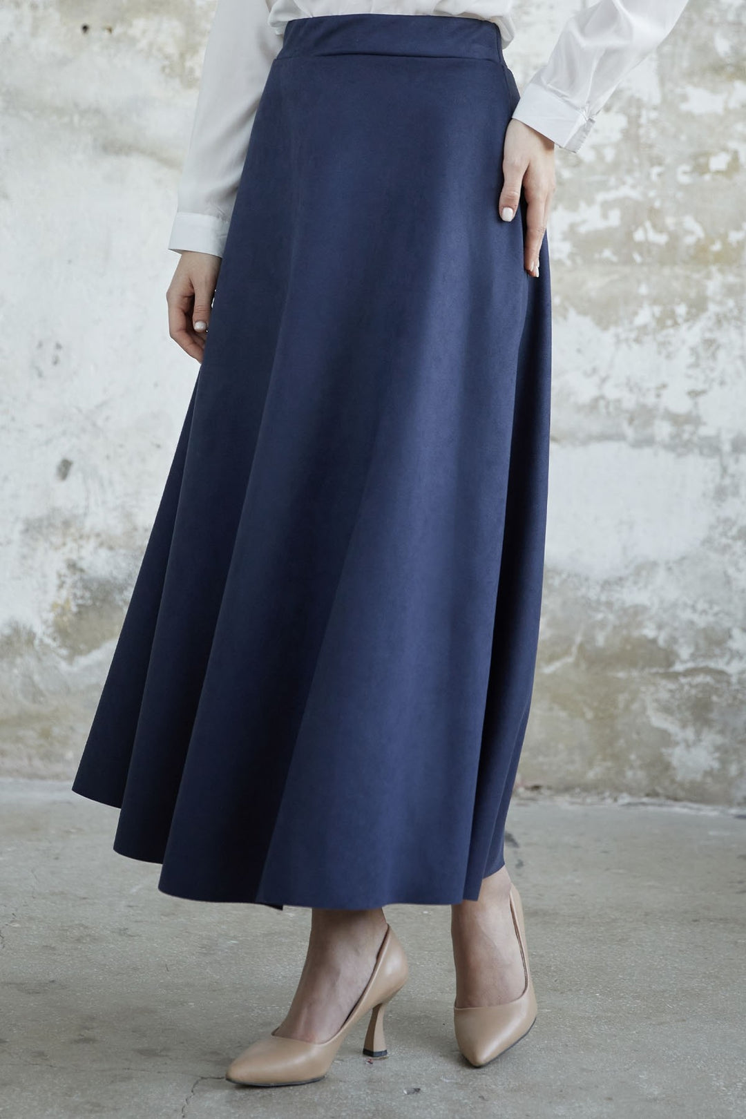 MDS Women Elisha Suede Skirt - Navy - Missouri City