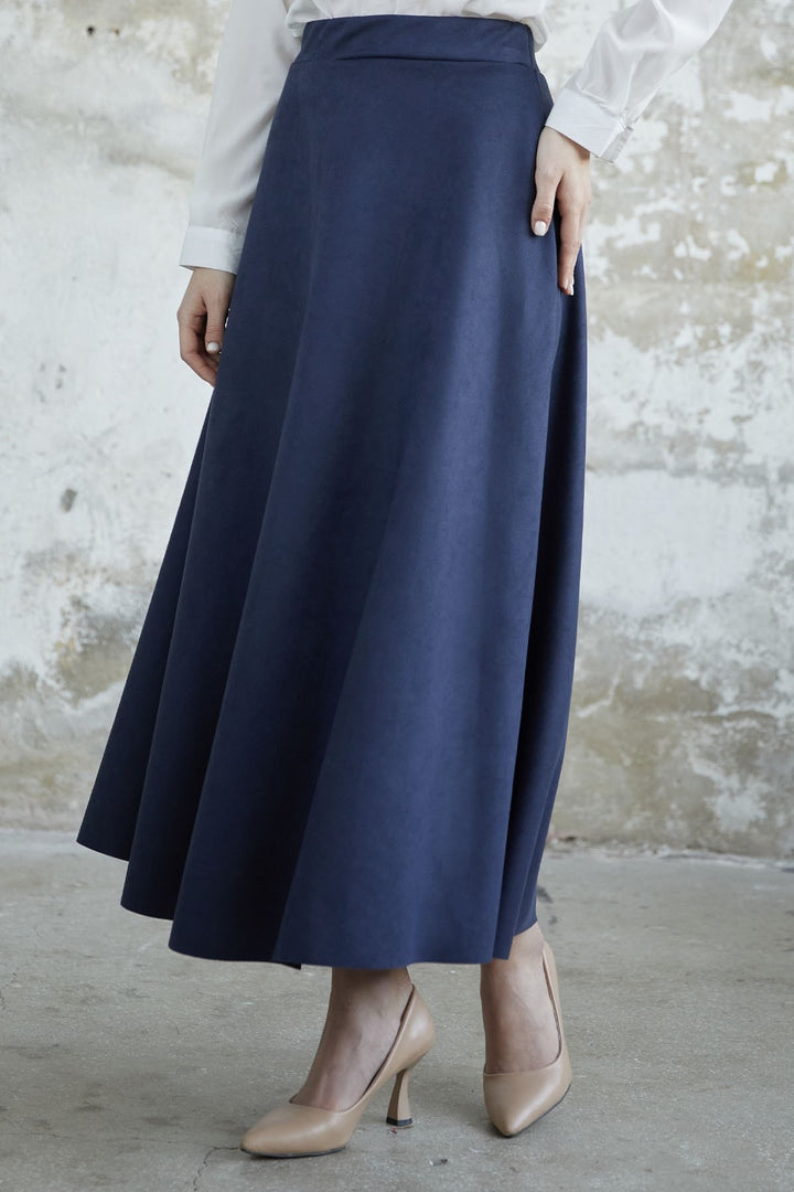 MDS Women Elisha Suede Skirt - Navy - Missouri City
