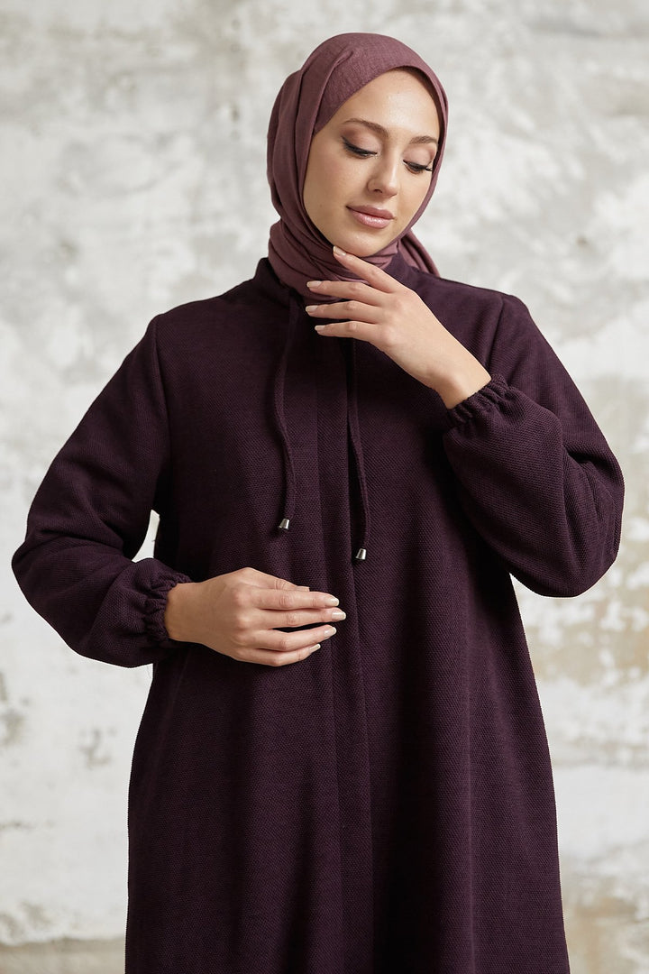 MDS Women Levina Secret Snap Abaya - Purple - West Lafayette