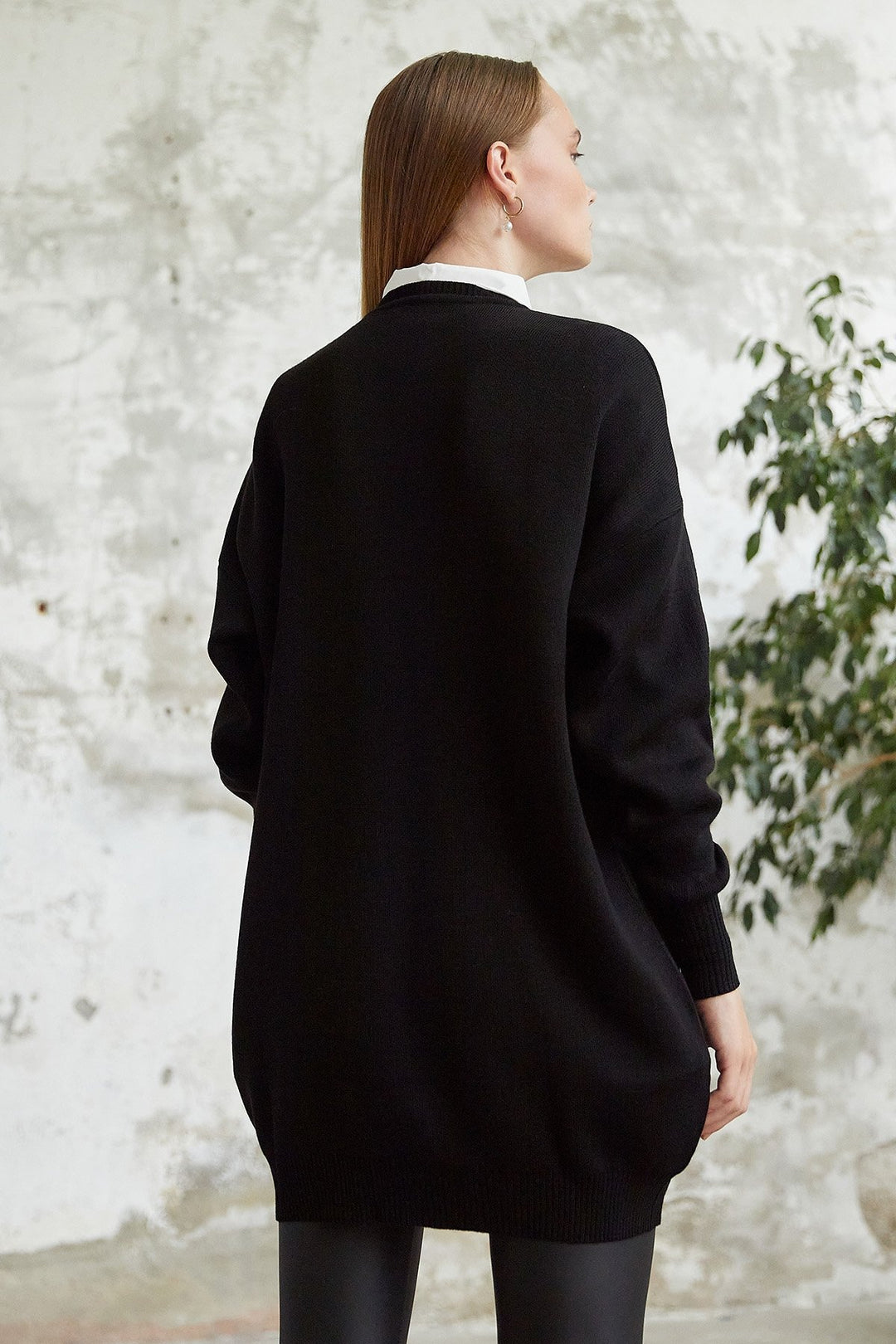 MDS Women Greenhouse Chain Detailed Knit Sweater - Black - New Braunfels
