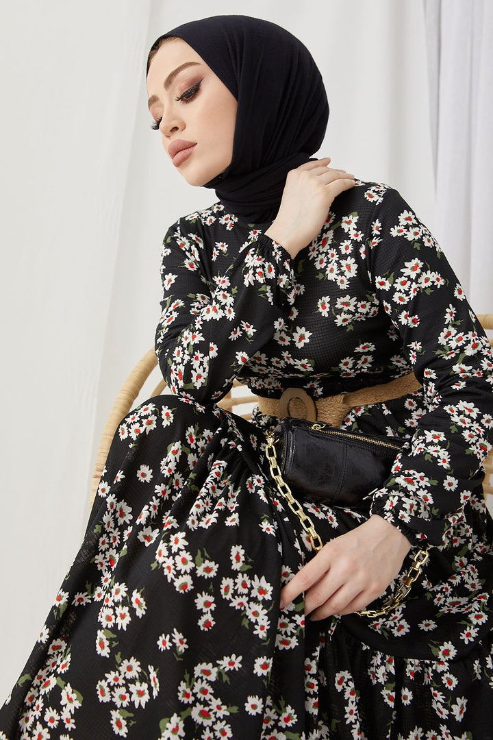 MDS Women Lesa Floral Straw Belted Dress - Black - Saarbrücken