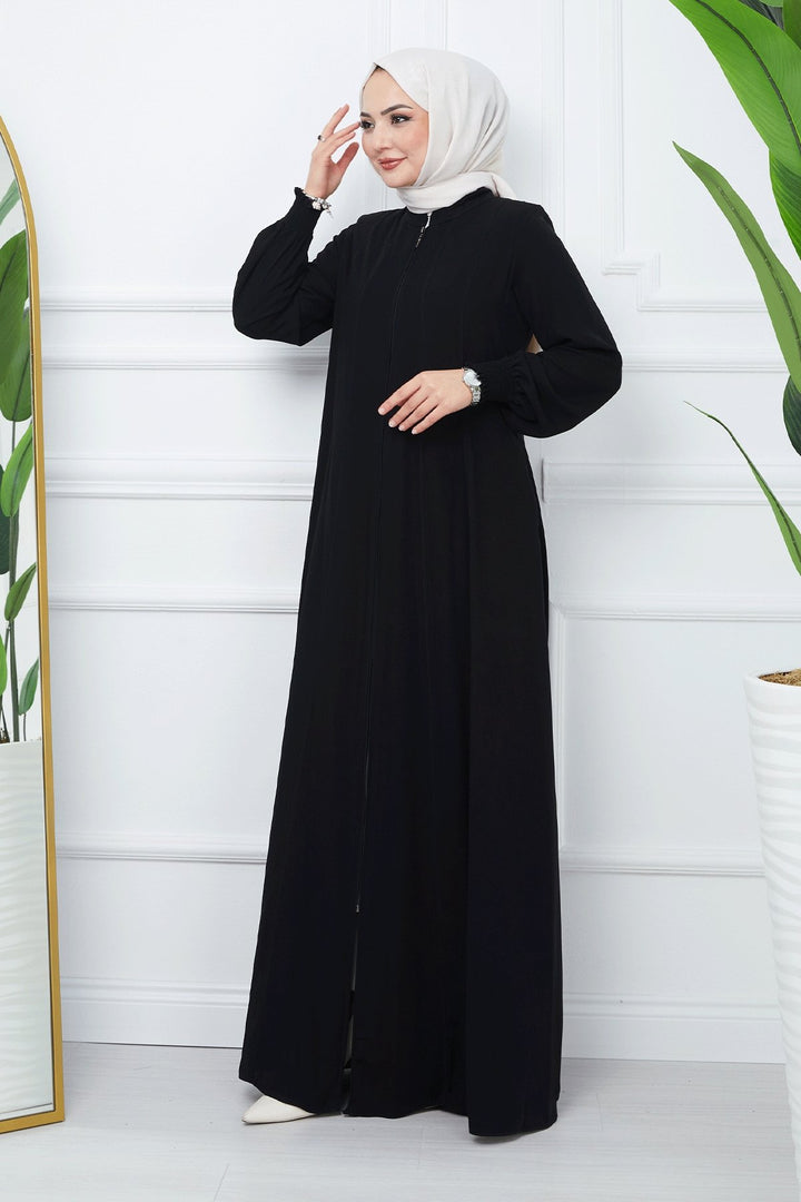 MDS Women Patchwork Mevlana Fabric Cloak - Black - Plauen