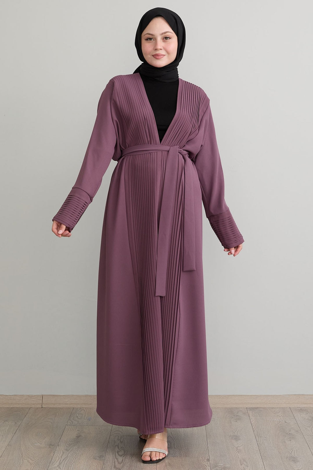 MDS Women Long Rose Dry Abaya with Pleated Detail - Wolfenbüttel