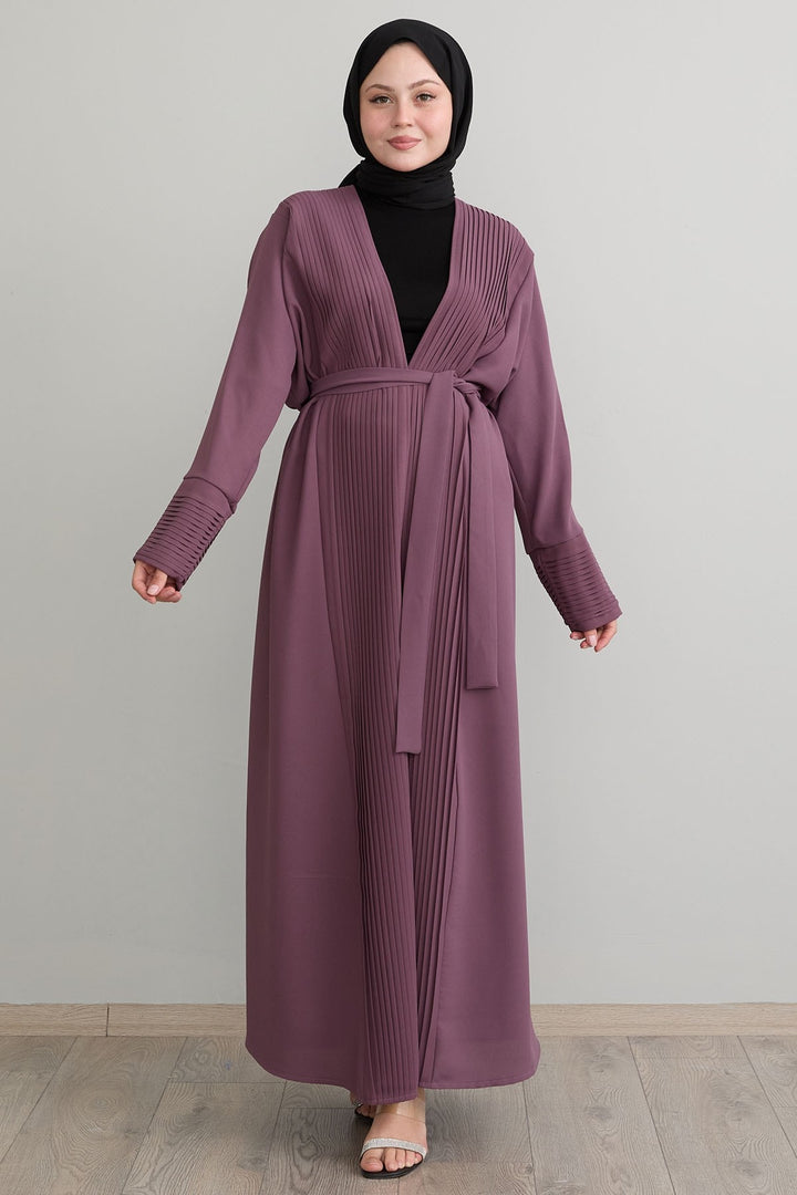 MDS Women Long Rose Dry Abaya with Pleated Detail - Wolfenbüttel