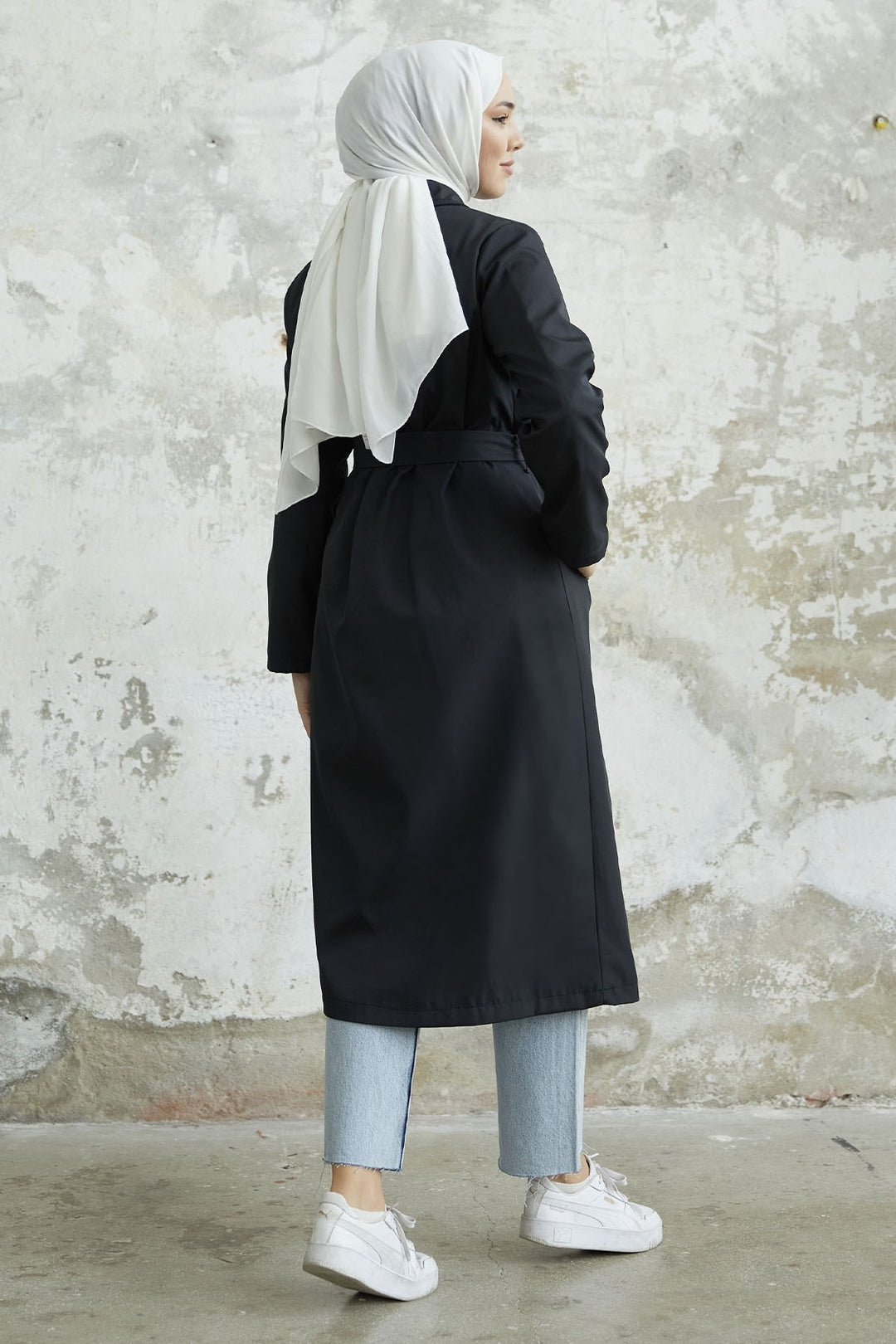 MDS Women Nalyes Belted Trench Coat - Black - Mooresville