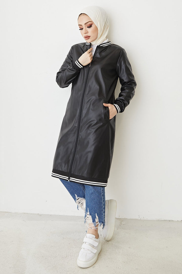 MDS Women Zippered College Leather Cover - Black - San José del Cabo