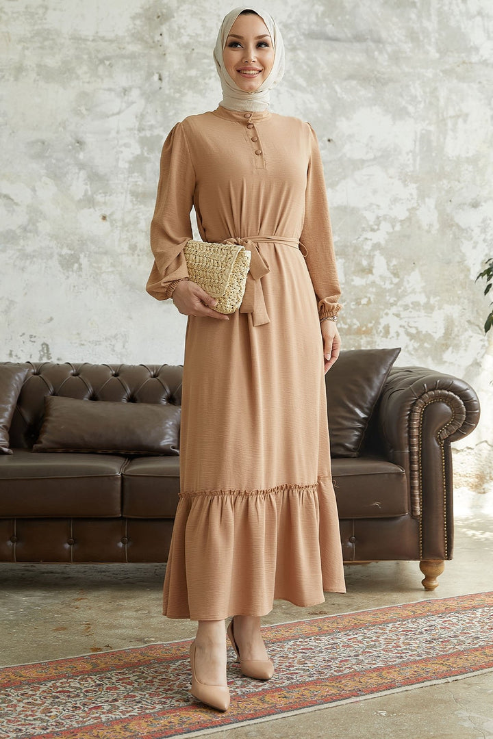 MDS Women Meyra Buttoned A-line Dress - Milky Coffee - Skelmersdale