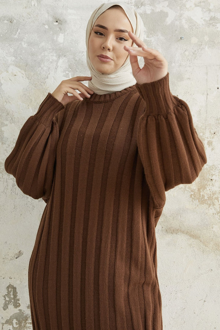MDS Women Lovisa Threaded Knit Dress - Bitter Coffee - Sassuolo