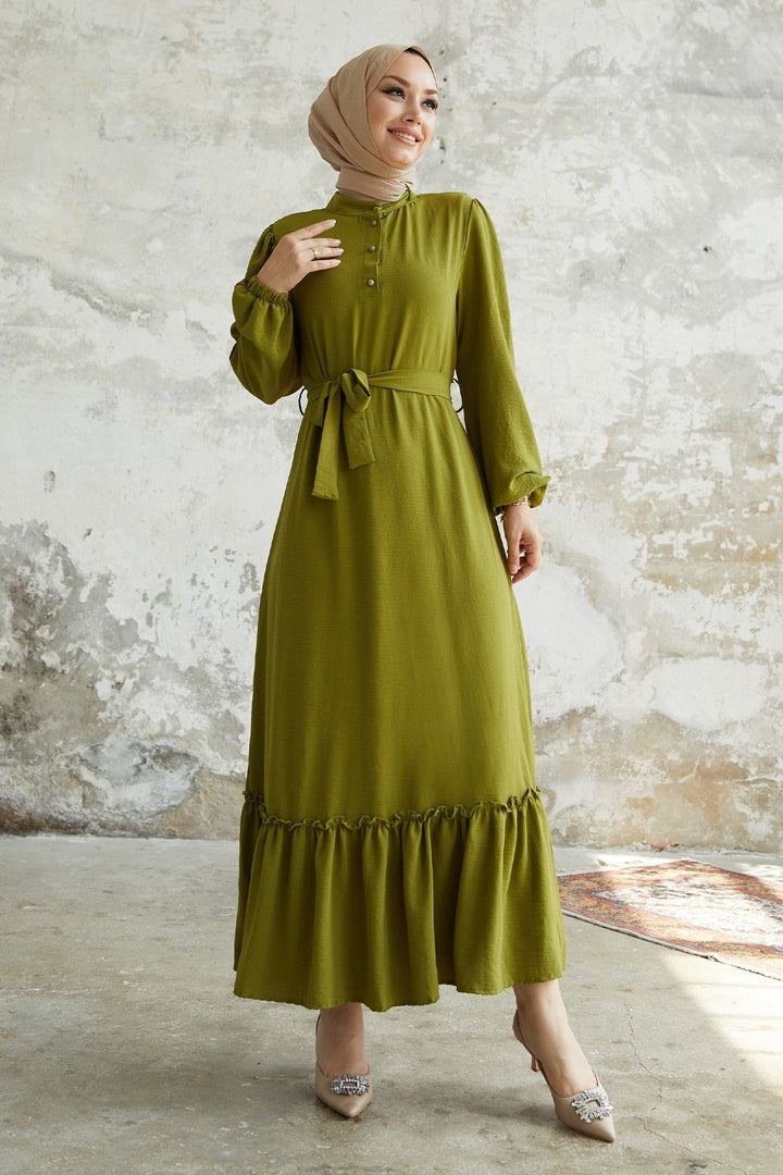 MDS Women Meyra Buttoned A-line Dress - Pistachio Green - Pokrovsk