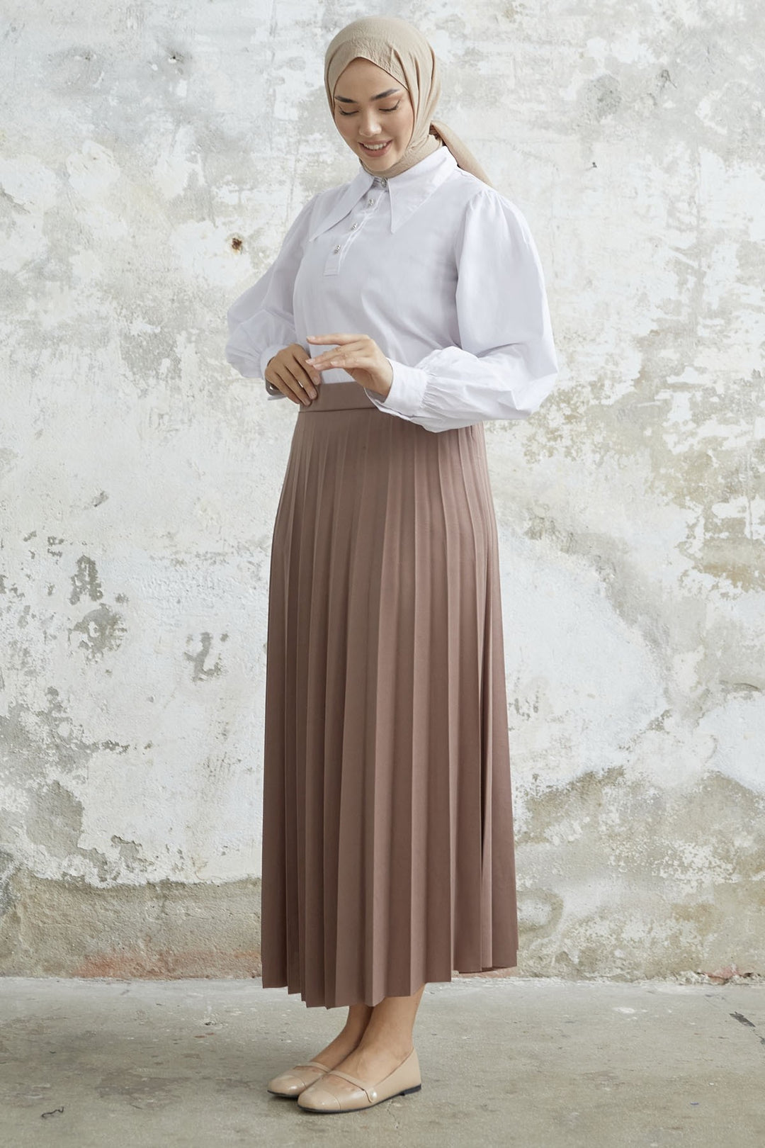 MDS Women Luisa Beli Rubber-Banded Skirt - Milky Coffee - Pinotepa