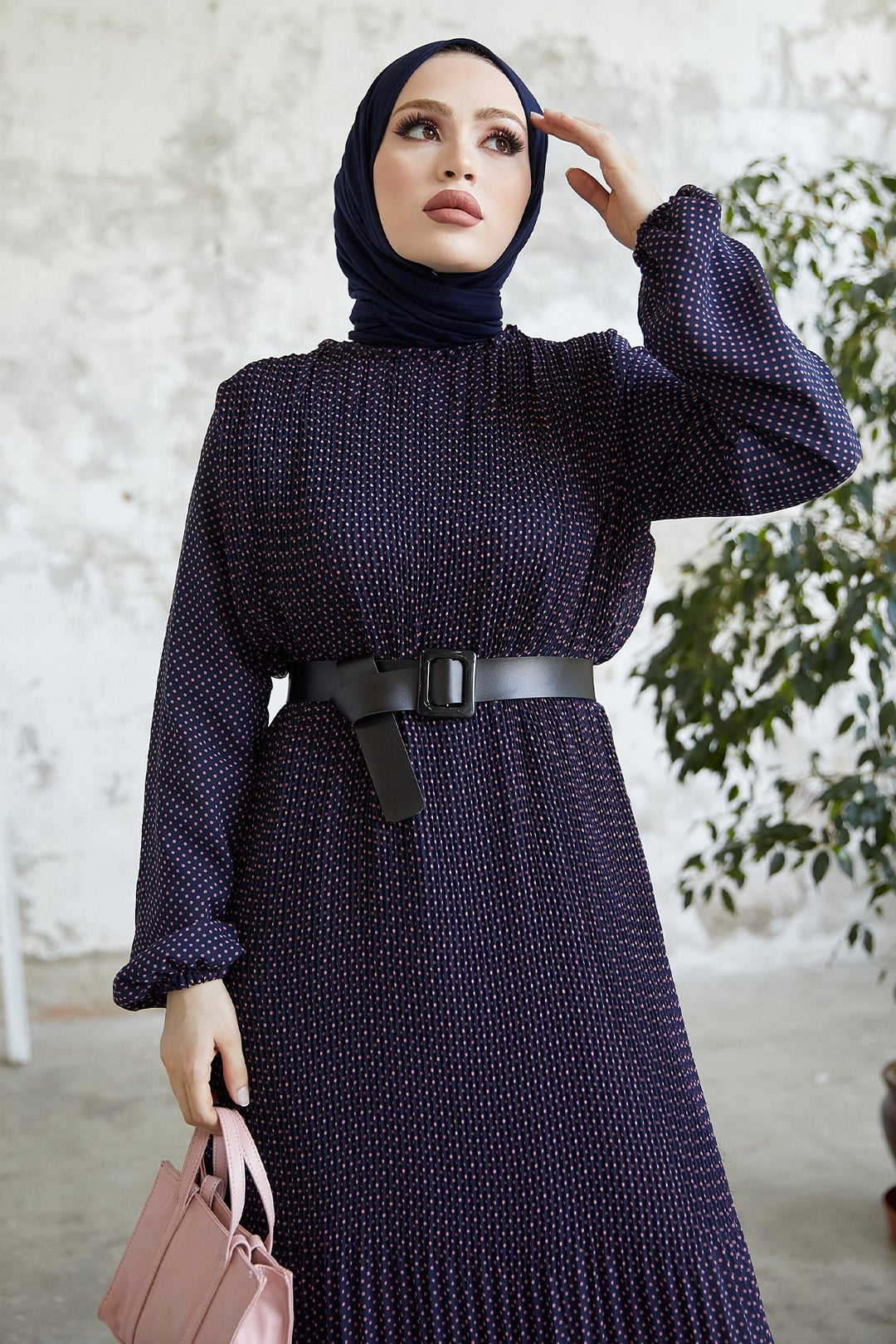 MDS Women Minda Crispy Polka Dot Chiffon Dress - Purple - Cuernavaca