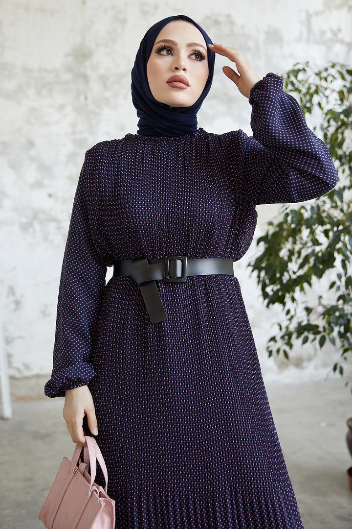 MDS Women Minda Crispy Polka Dot Chiffon Dress - Purple - Cuernavaca