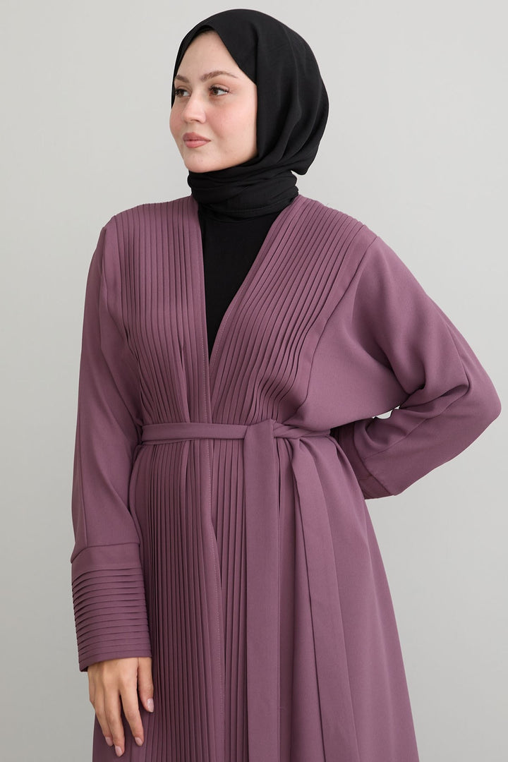 MDS Women Long Rose Dry Abaya with Pleated Detail - Wolfenbüttel