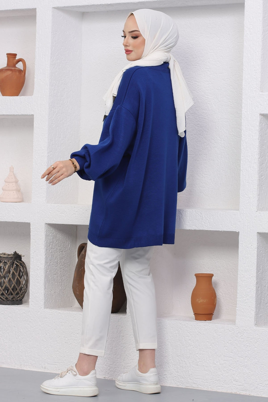 MDS Women Sara Zippered Knit Tunic - Navy - Reşiţa
