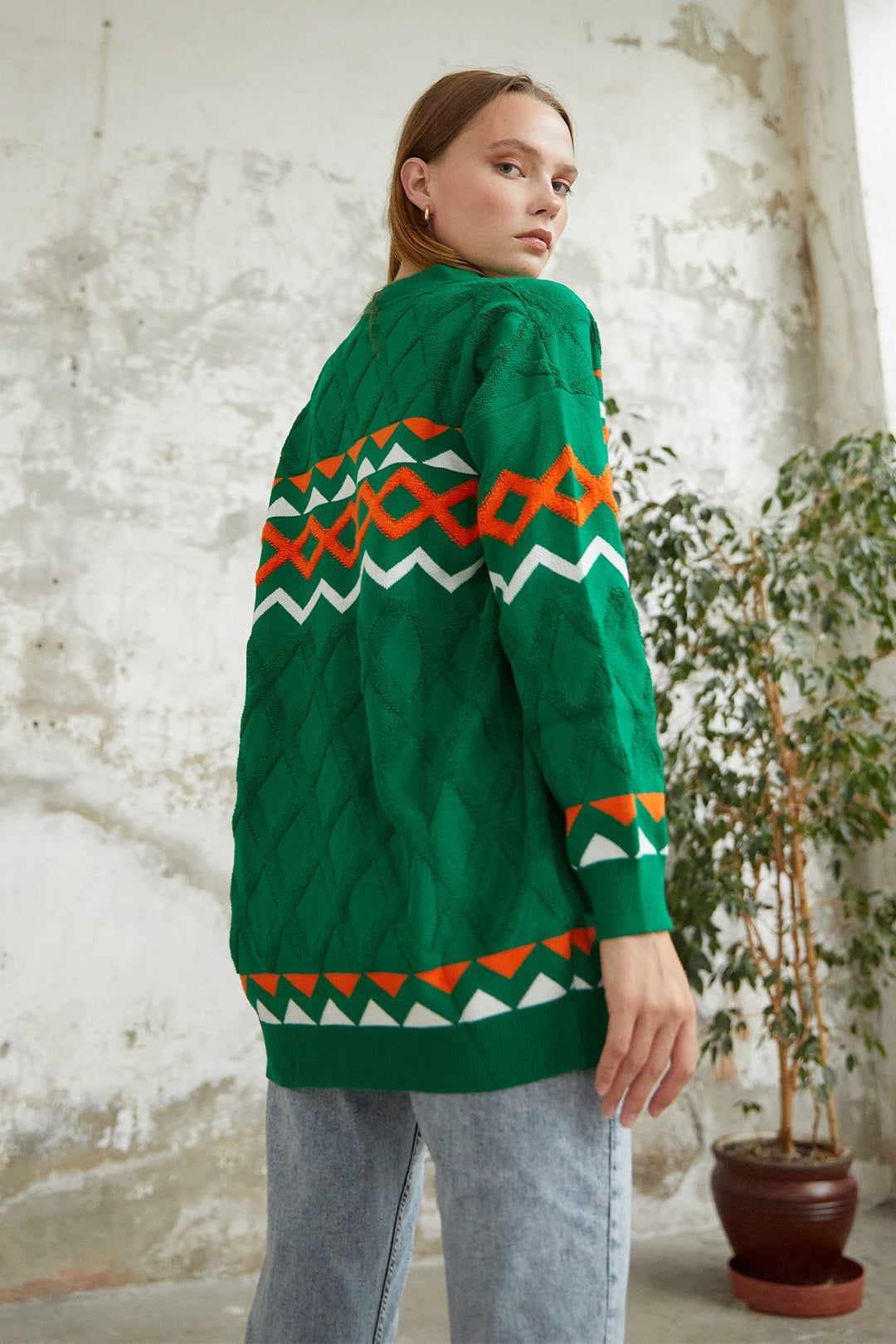 MDS Women Lady Knit Cardigan - Green - Panevėžys