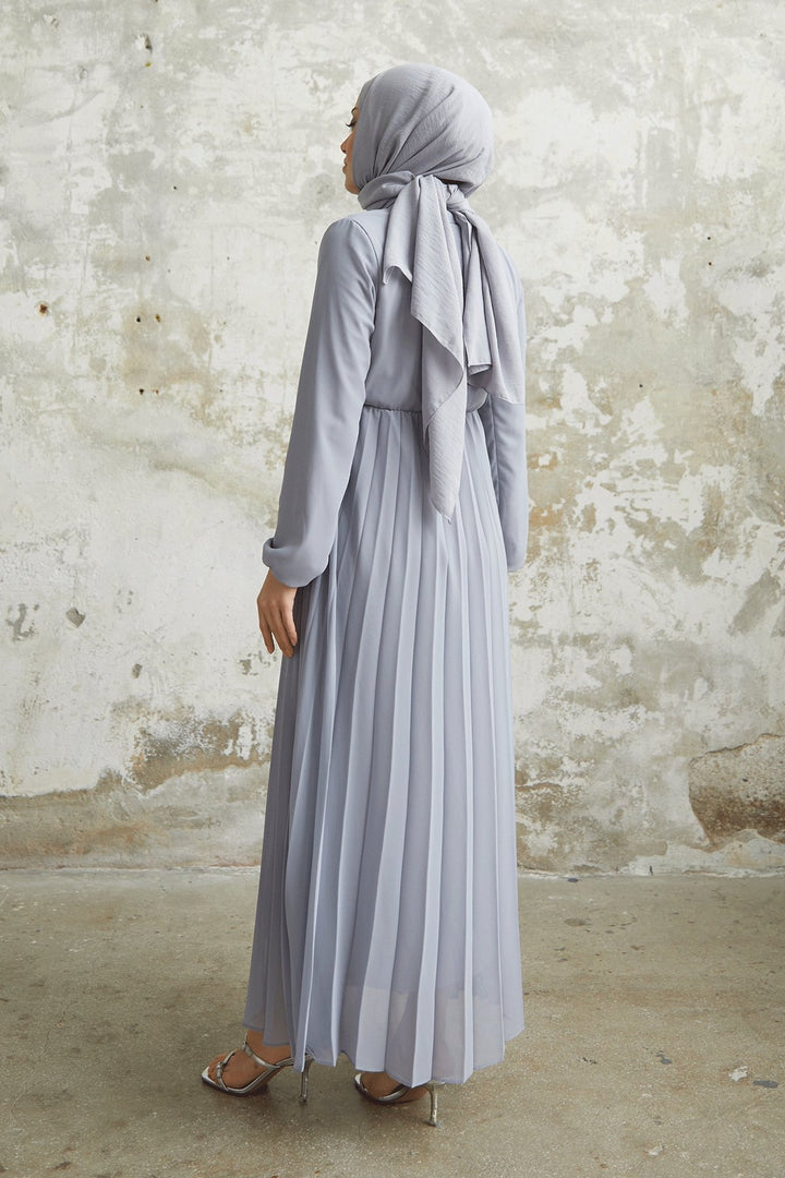 MDS Women Piliseli Limelda Chiffon Dress - Gray - Misterbianco
