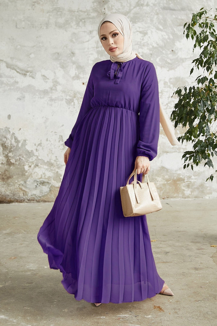 MDS Women Piliseli Limelda Open Purple Chiffon Dress - Ciudad de Allende
