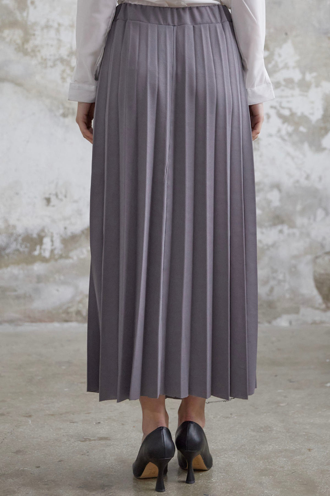 MDS Women Luisa Beli Rubber Waist Pleated Skirt - Grey - North Port