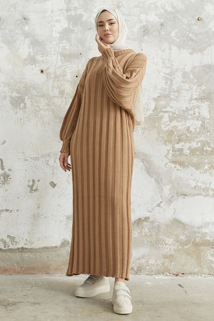 MDS Women Lovisa Ribbed Knit Dress - Camel - Caen