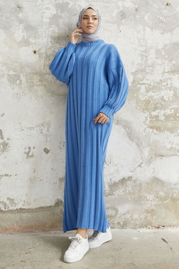 MDS Women Lovisa Threaded Knit Dress - Blue - East Brunswick