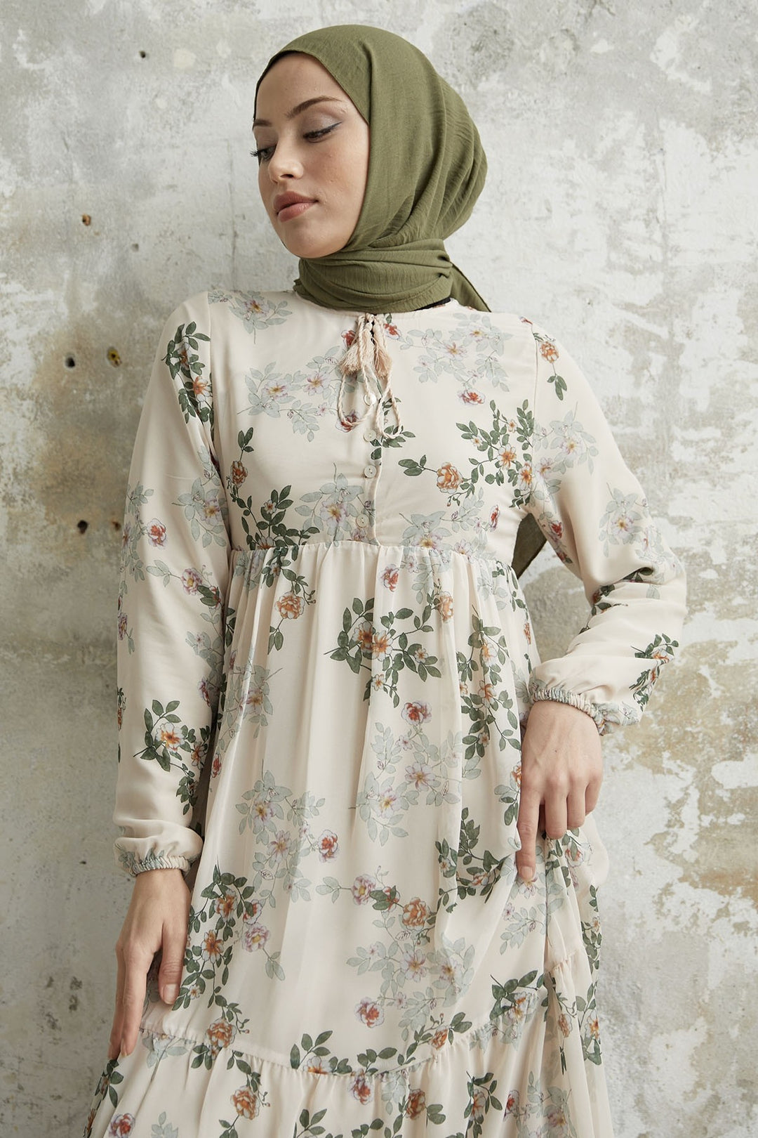 MDS Women Lavi Tassel Detail Chiffon Dress - Green - Bracknell