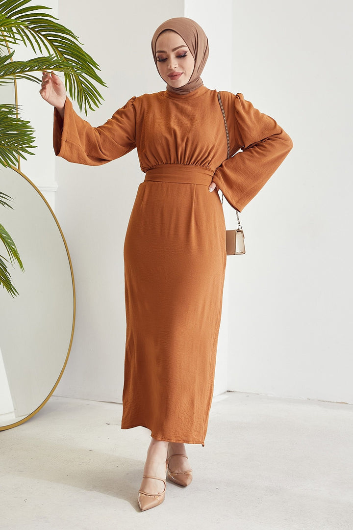 MDS Women Rina Self-Belted A-Line Dress - Orange - Sankt Ingbert