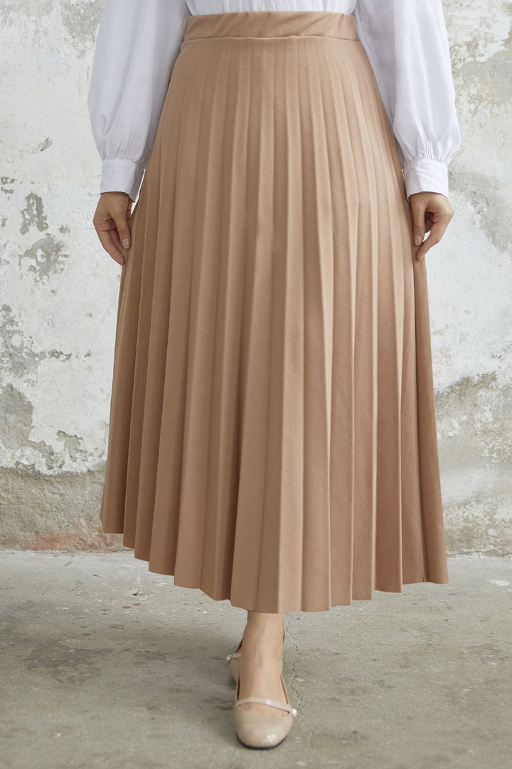 MDS Women Luisa Beli Rubber-Banded Pleated Skirt - Beige - Kassel