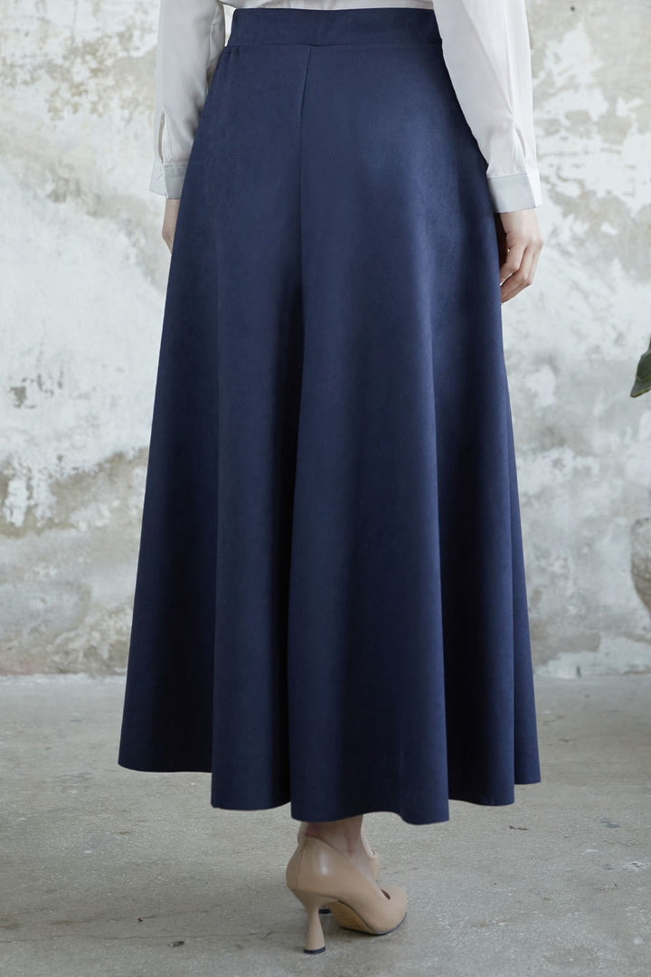 MDS Women Elisha Suede Skirt - Navy - Missouri City