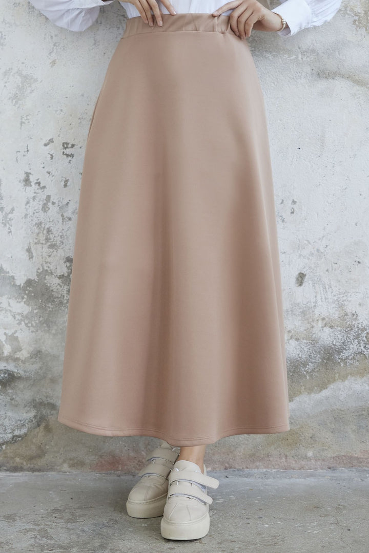 MDS Women Elly Scuba Skirt - Camel - Milton