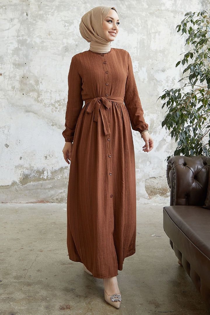MDS Women Lemina Belted Dress - Dark Brown - Bognor Regis