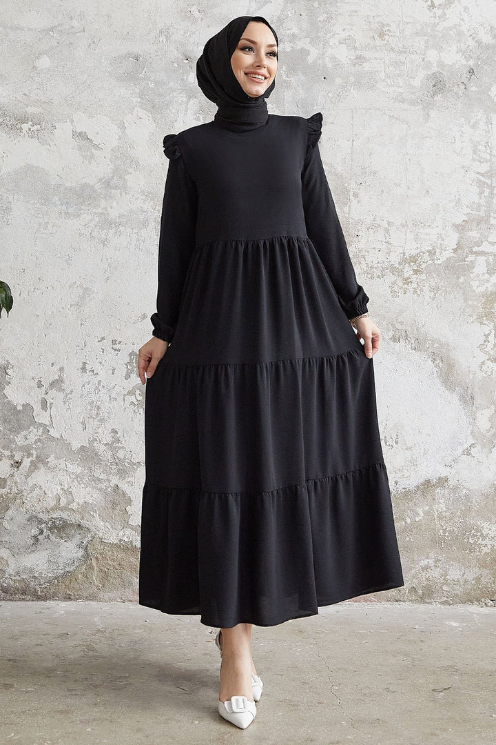 MDS Women Neya Off-Shoulder Ruffled Loose Dress - Black - Downers Grove