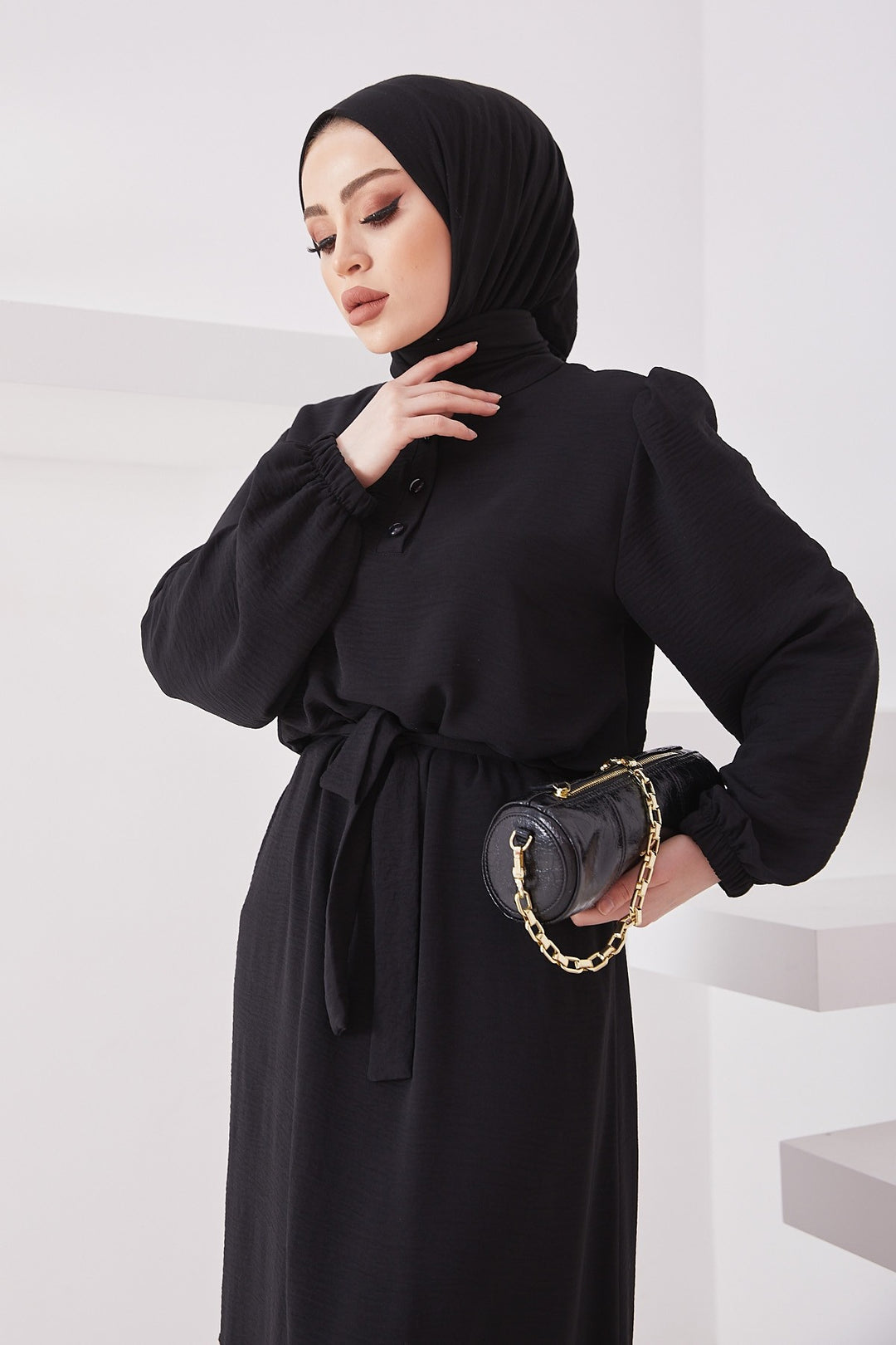 MDS Women Meyra Buttoned A-line Dress - Black - Gainesville