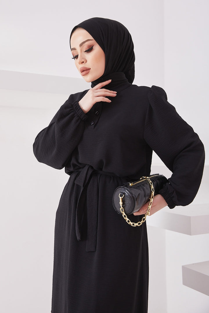 MDS Women Meyra Buttoned A-line Dress - Black - Gainesville