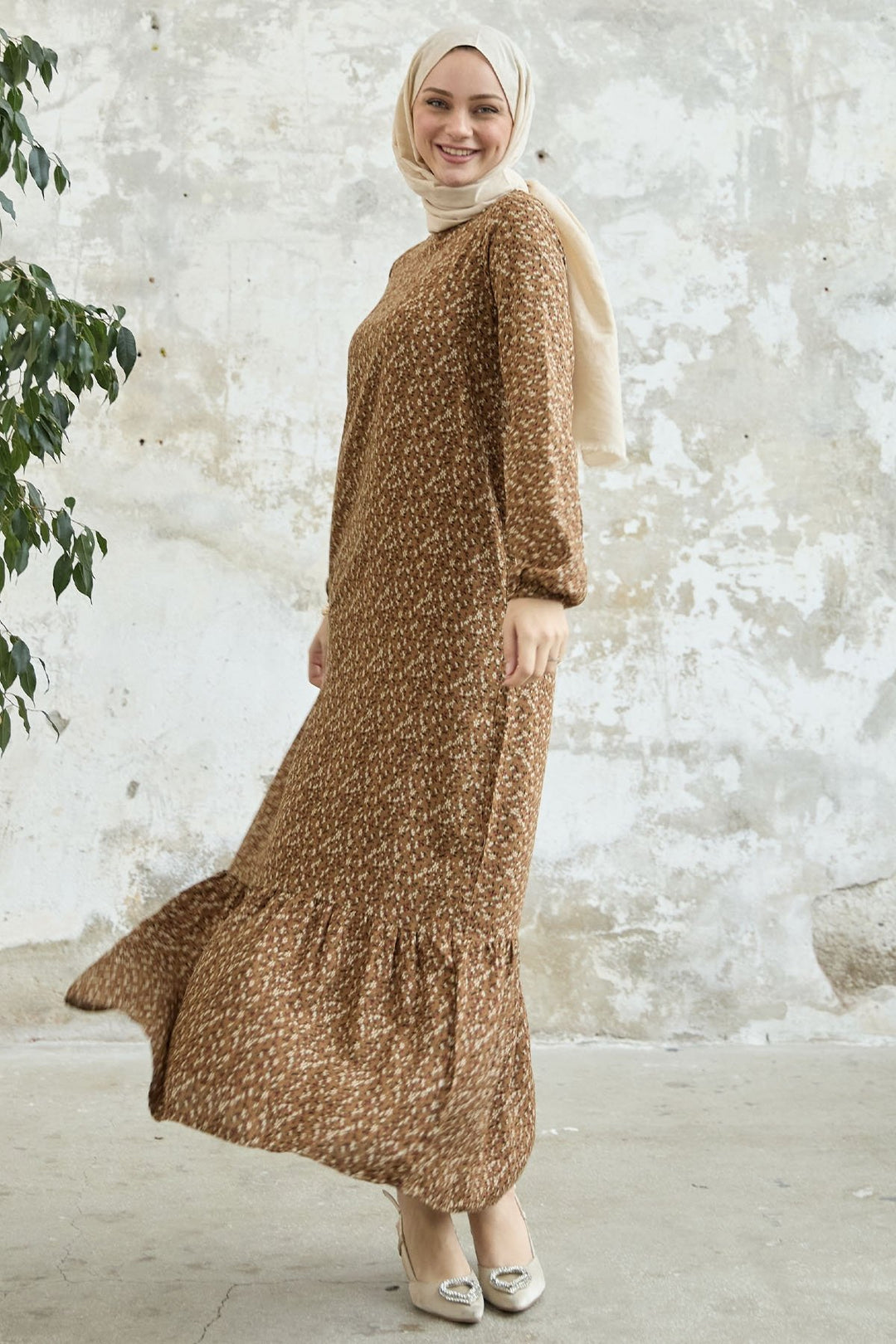 MDS Women Crispy Daisy Casual Viscose Dress - Brown - Pompano Beach