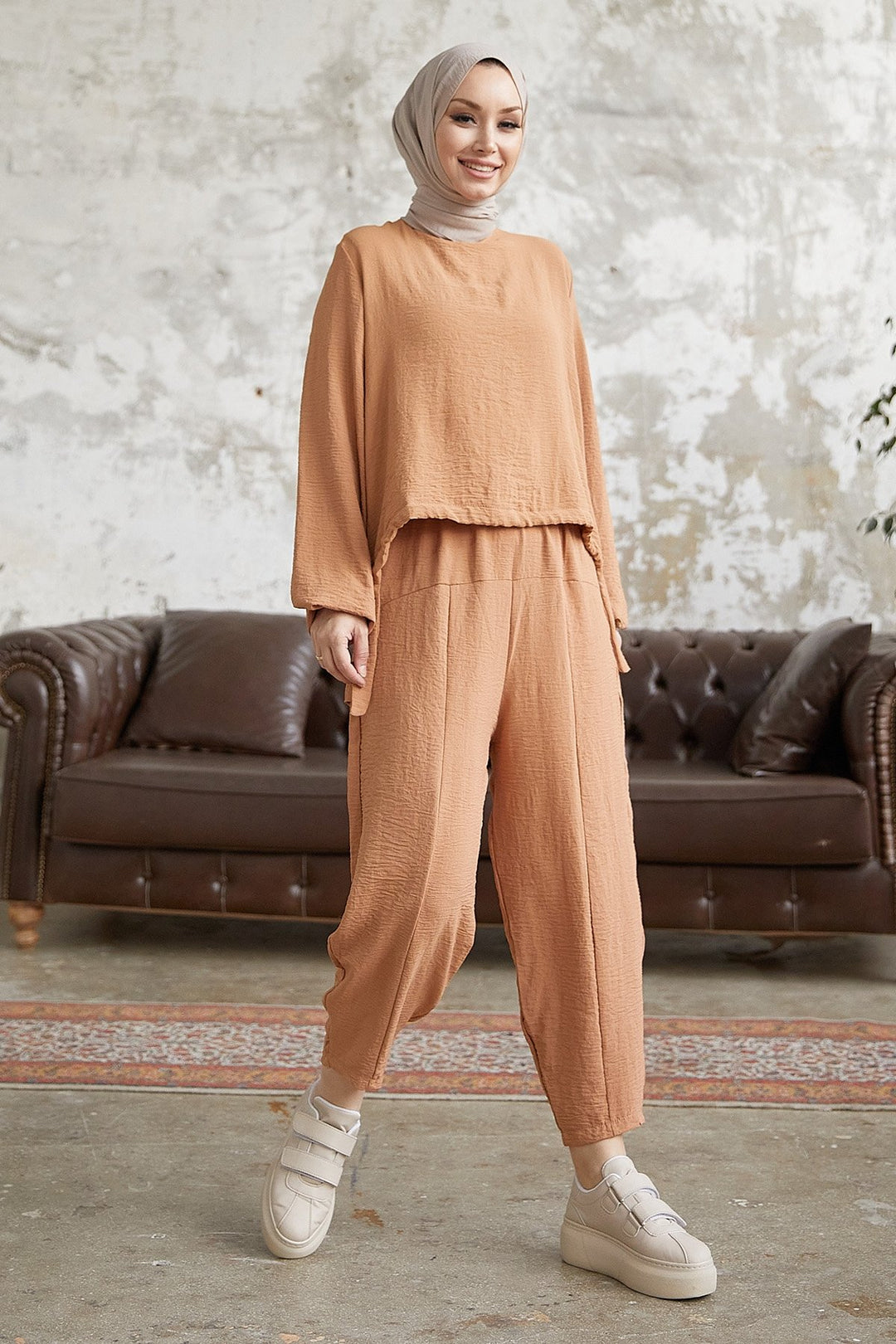 MDS Women Eliya Casual Two-Piece Set - Camel - Salvatierra