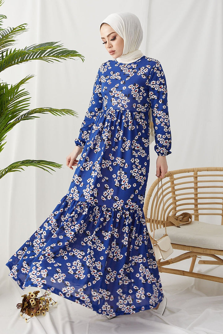 MDS Women Lesa Floral Straw Belted Dress - Indigo - Millcreek