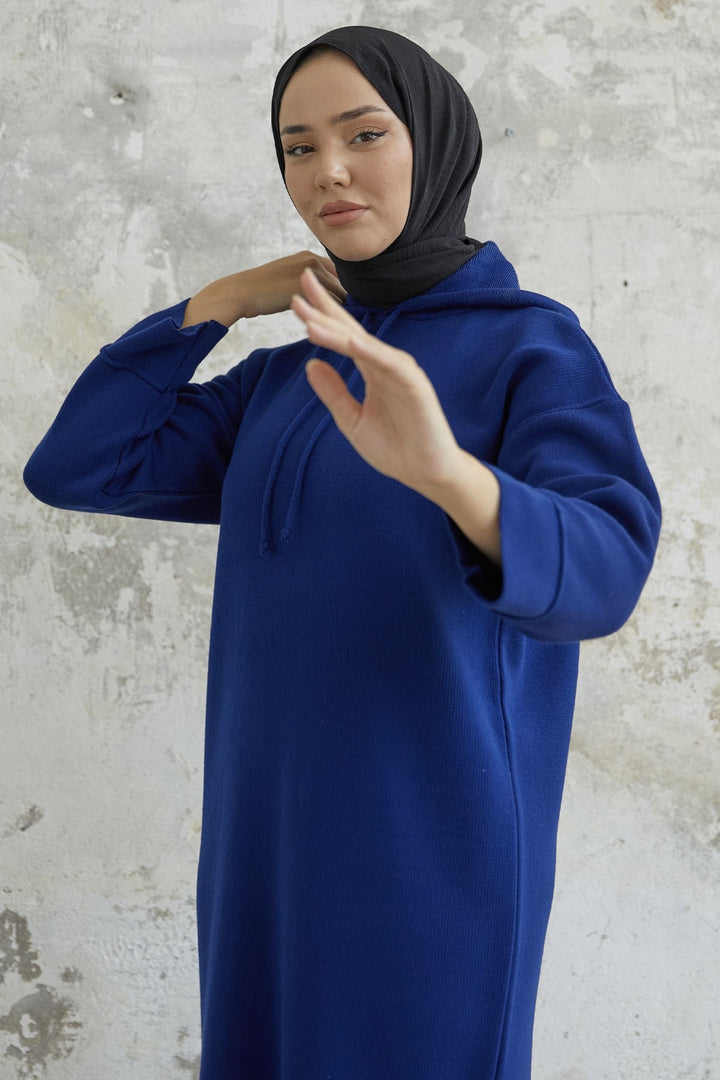 MDS Women Ivona Hooded Knit Dress - Navy Blue - Agua Prieta