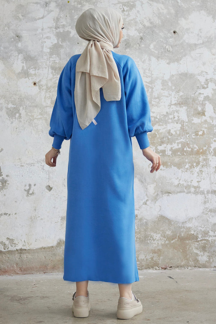 MDS Women Mina Balloon Sleeve Knit Dress - Blue - Cannes