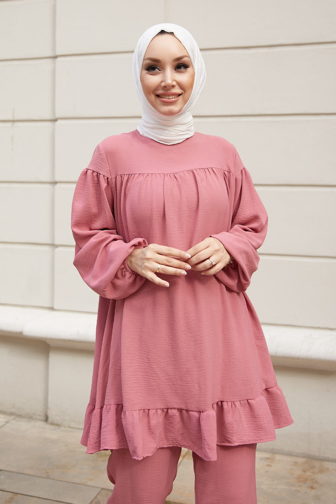 MDS Women Lively Ruffle Skirt Set - Pink - Lelystad