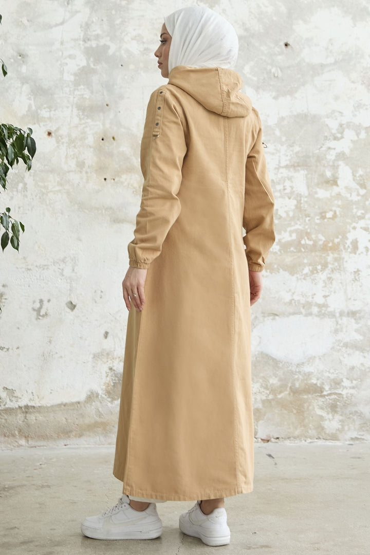 MDS Women Arm Pocketed Gabardine Jacket - Camel - Mississauga