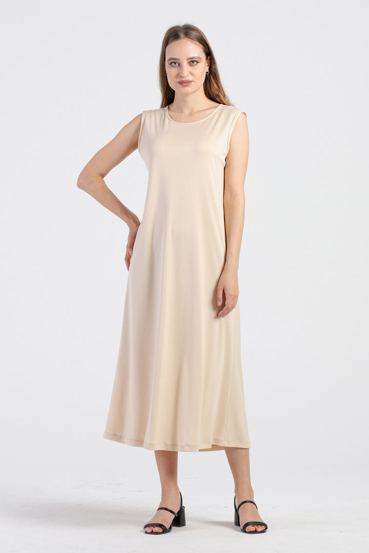 MDS Women Petticoat Lined Dress - Beige - Waterloo