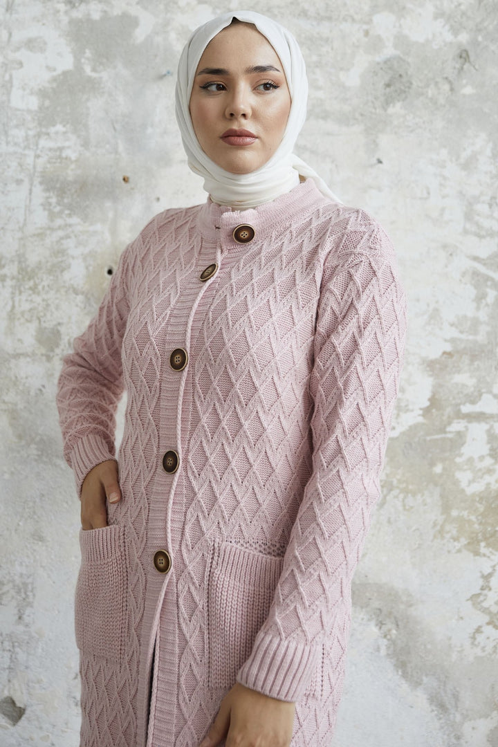 MDS Women Mosya Pocket Buttoned Knit Cardigan - Powder - Fontenay-sous-Bois